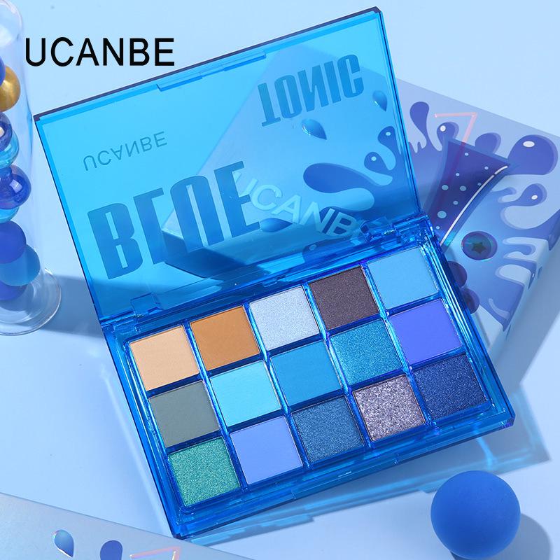 UCANBE 15-Color Eyeshadow Palette: Shimmer & Matte for Student Cosplay, Trendy Dopamine, Low Saturation Hues.