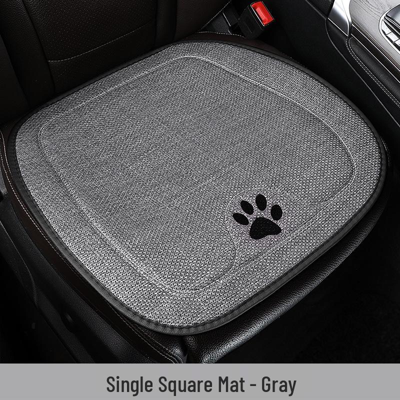 Beaver Cartoon Cotton Linen Car Seat Cushion for Hyundai Festa, Elantra, Tucson - All-Season Use.