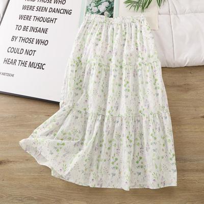 2025 High-Waisted Floral Patchwork Midi Skirt with Lining - Slimming, Versatile Summer Style for Women