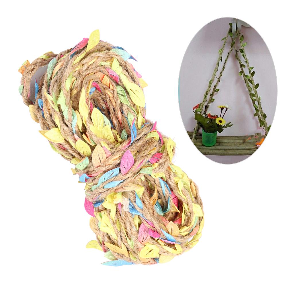 10m Konstgjord Bladrep Klätterväxt Girlang Vävning Hampa DIY Hemhantverk Bröllopsfest DekorFärgglad