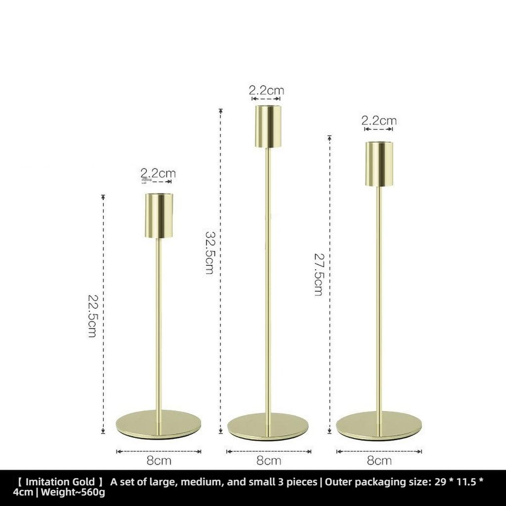 Gold Metal Pillar Candle Holder for Candles for Candles, Table Design Candlesticks Tabletop Decorative Home Dining Centerpiece