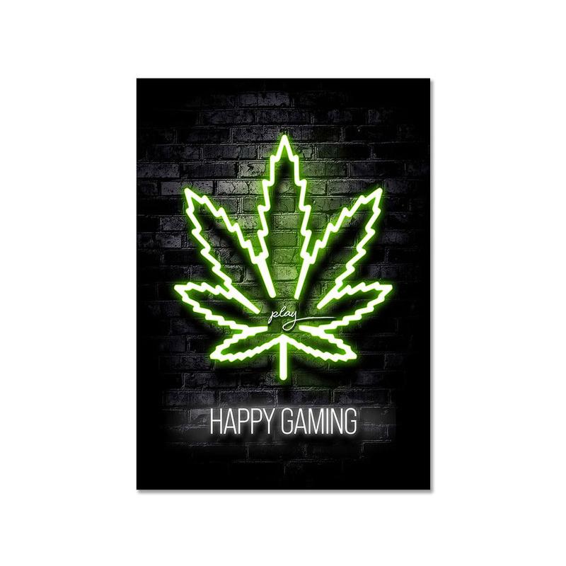 Mode Retro Spielzimmer Neon Poster und Drucke Moderne Leinwand Malerei Wand Kunst Bild für Gamer Junge Schlafzimmer Dekoration