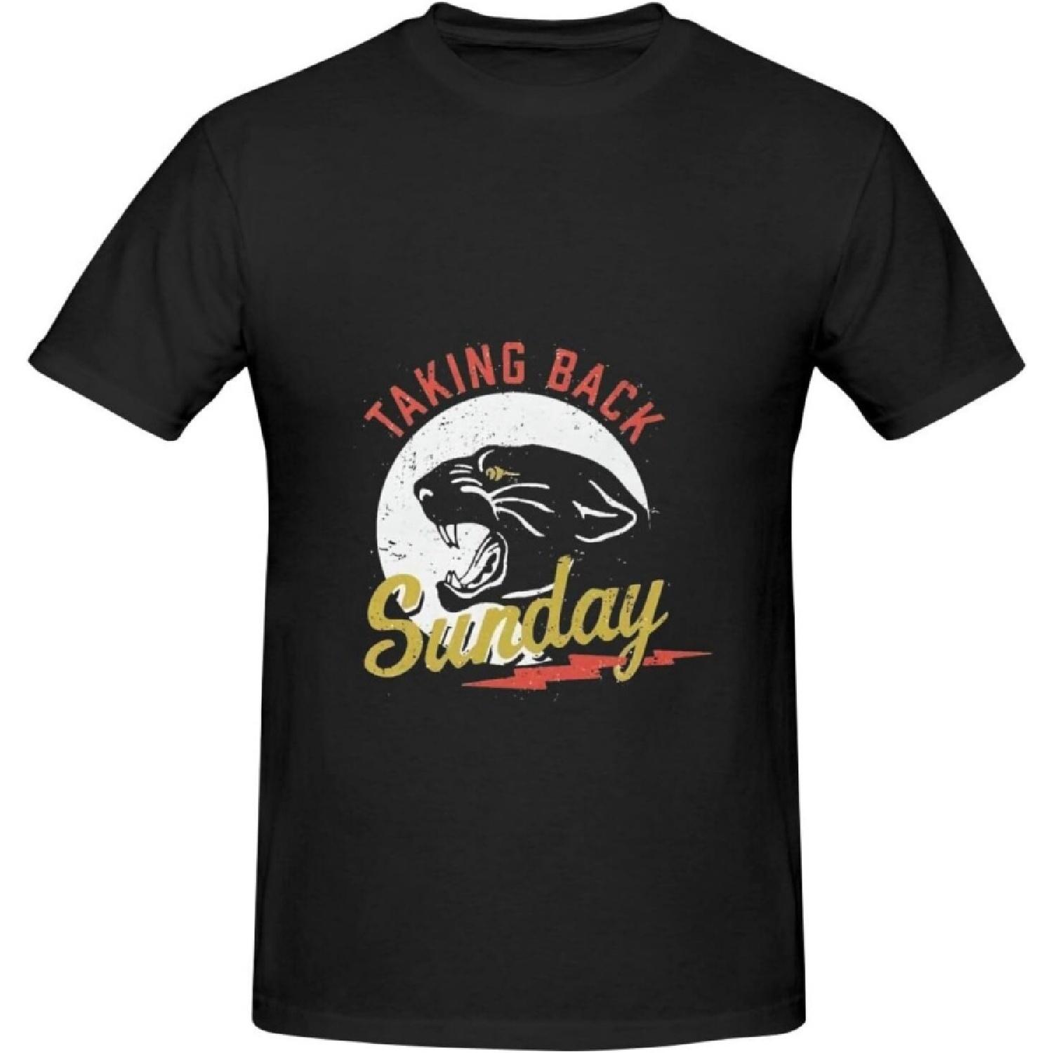 Agrination Mens Tees Taking Back Sunday Print Casual Short Sleeve T Shirts Summer Tops S