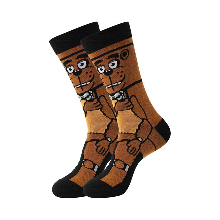 3 Pary skarpetek z kreskówkowymi postaciami anime dla graczy dla mężczyzn i kobiet, skarpety załogowe, nowatorskie, zabawne, designerskie skarpety
