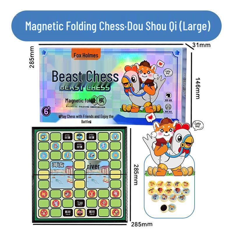JINGRUIXIANG Magnetic Folding 4-in-1 Board Game Set