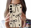Etui Do Samsung Galaxy A24 4G - Beżowe Kokardki Wstążka Modne Wzory