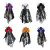 Sheer Mesh Skull Headband Dark Purple Skull Headwear Stylish Floral Veil Headband  Halloween Party