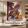 Tapestry Custom Name Text, Wall Hanging Tapestry Home Room DecorWorld of Warcraft