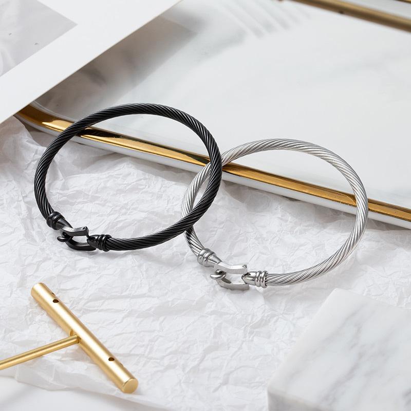 Gold Color Stainless Steel Heart Pendant Charm Bangle Bracelets For Men Women Jewelry Gift