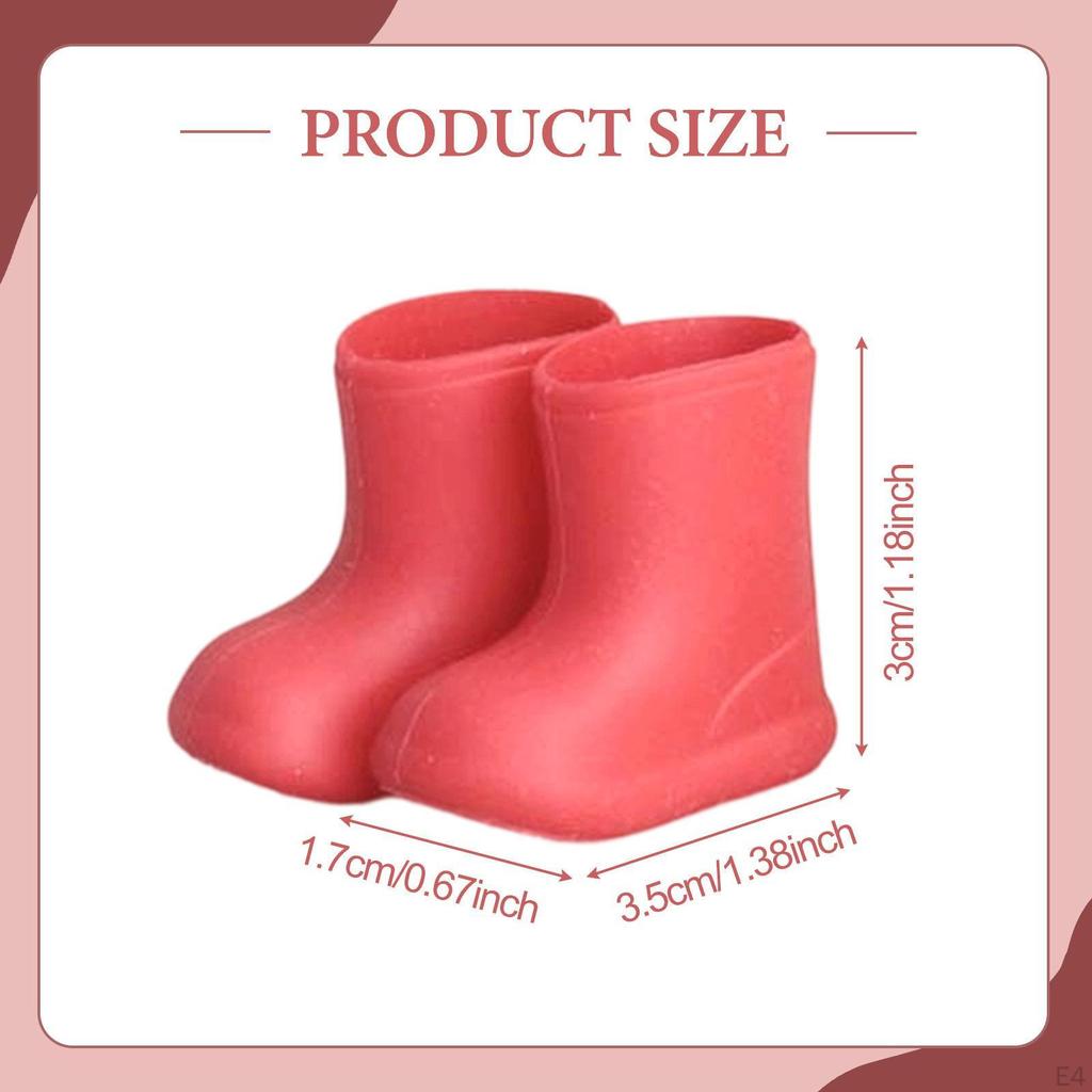 Doll Miniature Shoes Flexible Nonslip Rain Boots Toy Costume Replacement Silicone Handmade