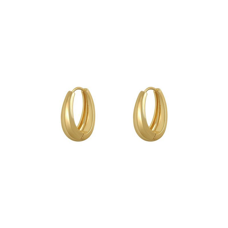 French retro metal ear buckles women's simple temperament design sense cold wind earrings stud earrings