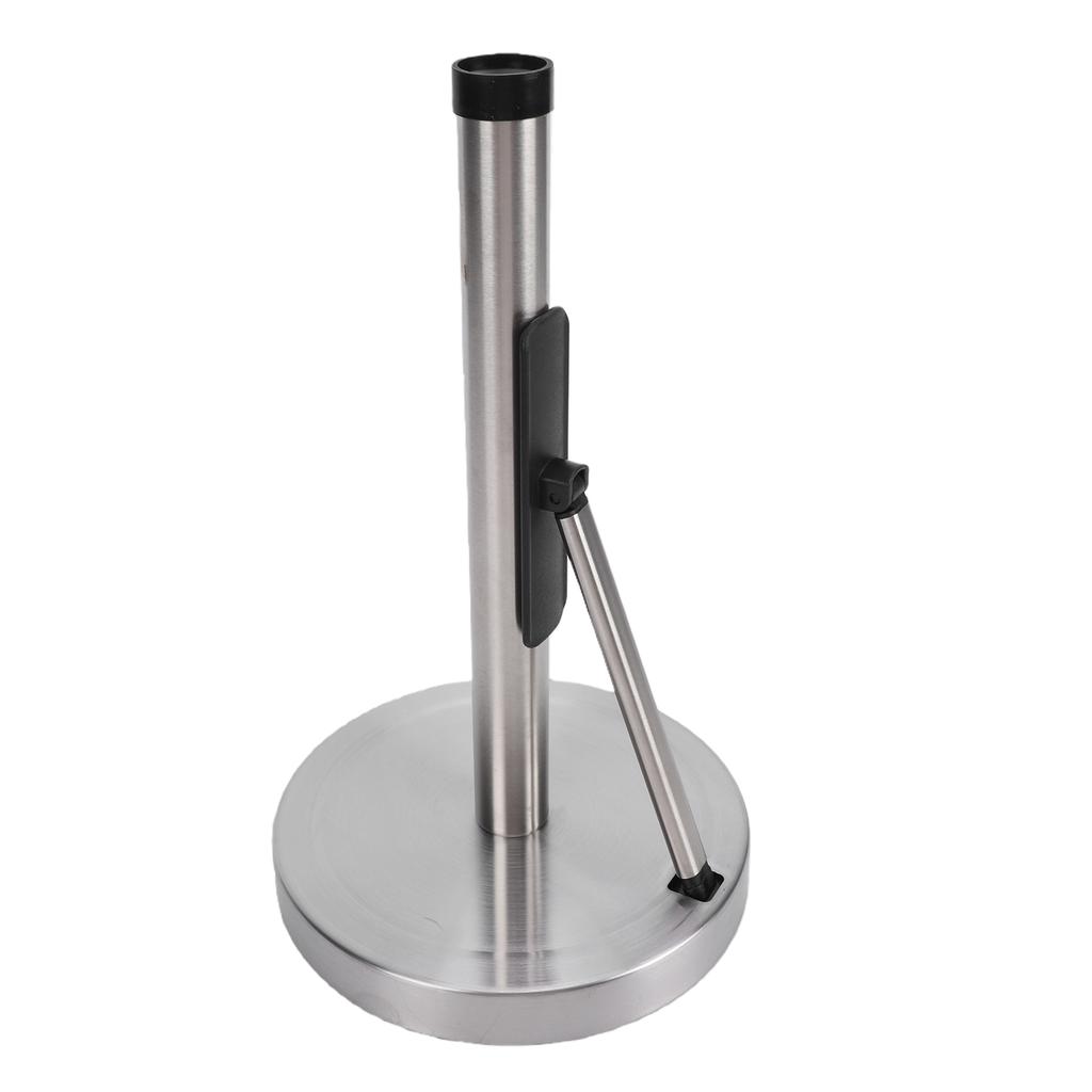 Paper Towel Holder Stainless Steel Standing Paper Towel and Spray Bottle Holder with Tension Arm for Kitchen