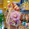 Strass Doppel-Taschenspiegel Schlüsselanhänger Klein Bling Reise Klapp-Kosmetikspiegel Perlenkette Taschenanhänger für Damen Geldbörse Handtasche Geldbörse Zubehör