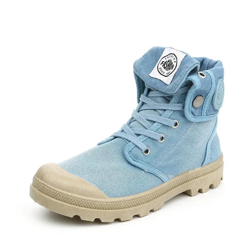 Fashion Women's Canvas Shoes Women Work Boots Palladium Style Fashion High-top Breathable Ankle Casual Shoes Female High Quality 35-41