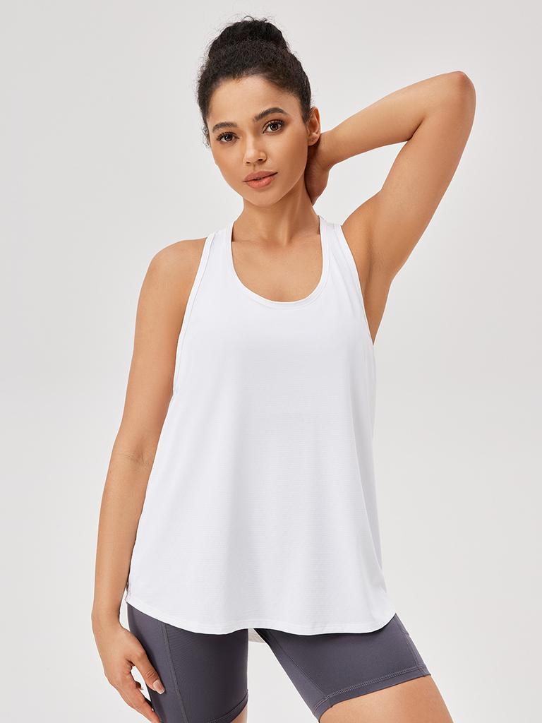 Women's Loose Tank Top Yoga Sets Breathable Quick Dry Sleeveless Workout Running Top