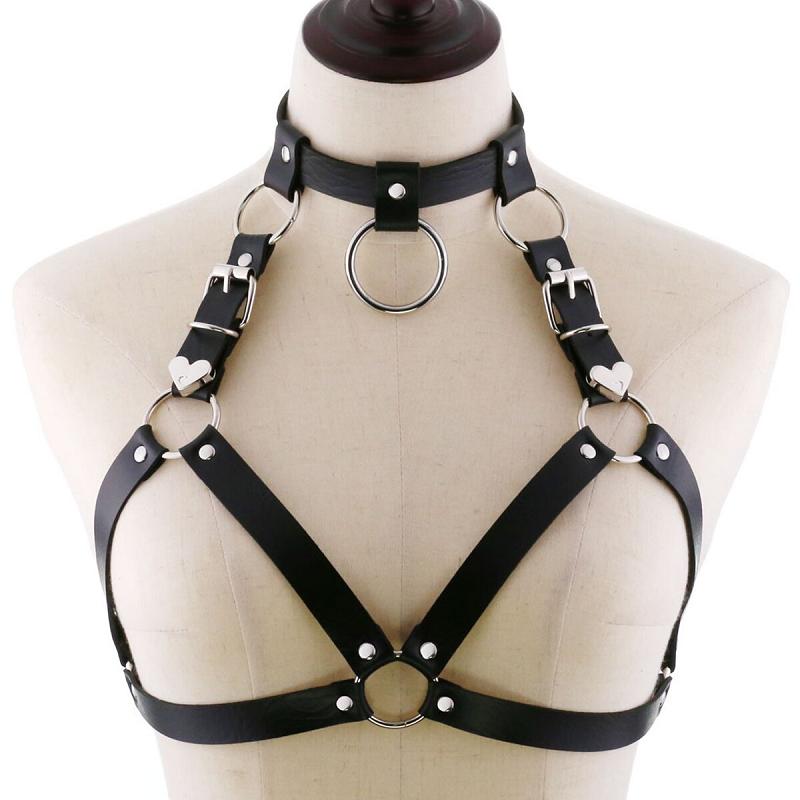 Belted Choker Harness Women Body Fetish Clothing  Clothing