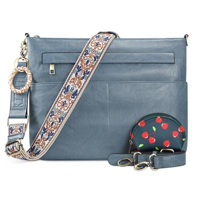 I T A T Aufgerüstete Version Umhängetasche für Crossbody Schultertasche groß für den Weg zur Arbeit verstellbar kommt mit Schlüsselanhänger und Kosmetiktasche [K U] Damen,