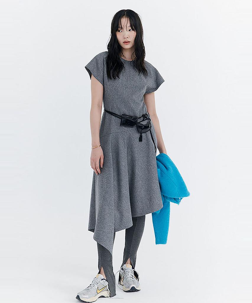 WNDERKAMMER Raw-Cut Wool Dress_Grey