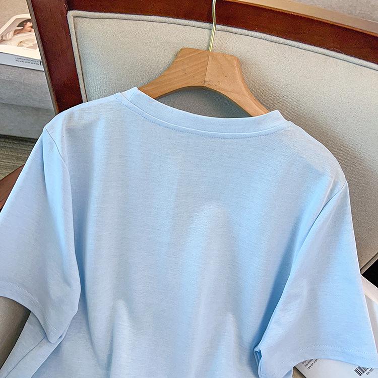 2026 Summer Plus Size Women's Solid Color Slimming Short Sleeve Top - Round Neck, Loose Fit