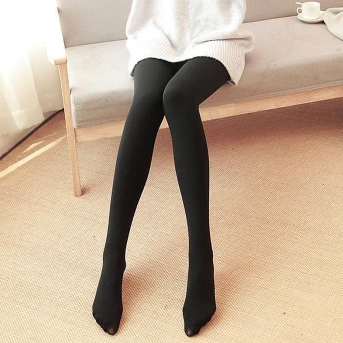 Women's Winter Thermal Tights Black - Winter Tights - Softness and Comfort - One Size (34-42)