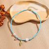 Color Blocked Bead Collarbone Chain Ocean Design Ceramic Necklace Small Fish Bohemian Necklace for Women