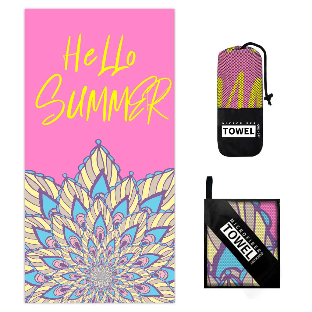 Double-sided Suede Quick-dry Yoga Exercise Towel Microfiber Printed Bath Towel Absorbent Portable Beach Towel Fitness