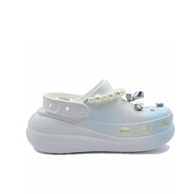 Crocs Crush Clog EVA Pearl Blue Cute Niche Little Fresh Beach Girl Hole Shoes Unisex White Blue