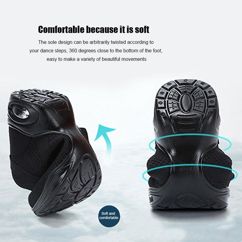 Modische Square Jazz Dance Sneakers für Damen und Mädchen, hohe, weiche Sohle, atmungsaktives Mesh, moderne Jazz-Tanzschuhe