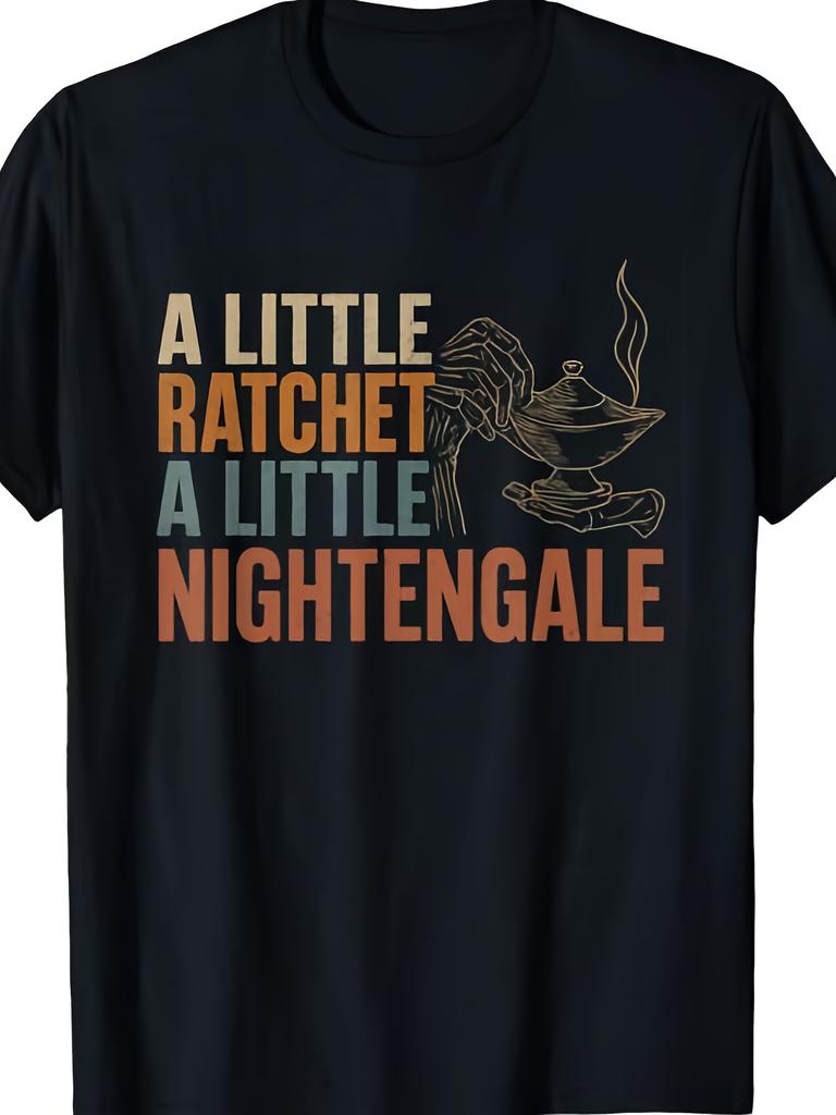 Fun RN Nurse T-Shirt Gift - Slightly Playful, Slightly Nightingale Humor, Men's Soft Breathable T-Shirt with Icon (ECG Pen), Sizes S-XXXL, Nurse Casua