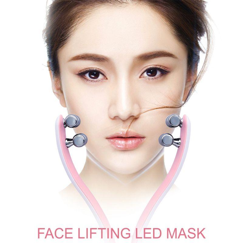 EMS Face Lifting Roller RF Double Chin V Face Shaped Facial Massager Jaw Cheek Thin Slimming Facial Lift Up Belt Skin Care Tool