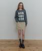 TMAKER Multi-Pattern Open Collar Knit Grey