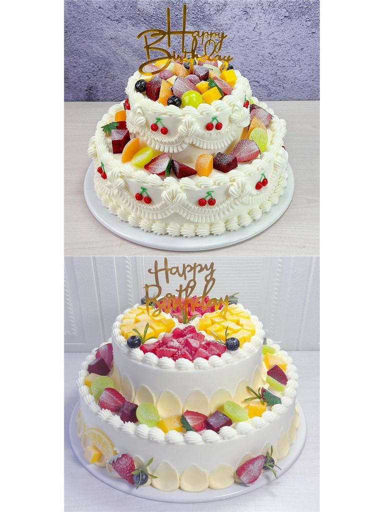 2025 Europäisches zweistöckiges Obstkuchenmodell für Ausstellungszwecke