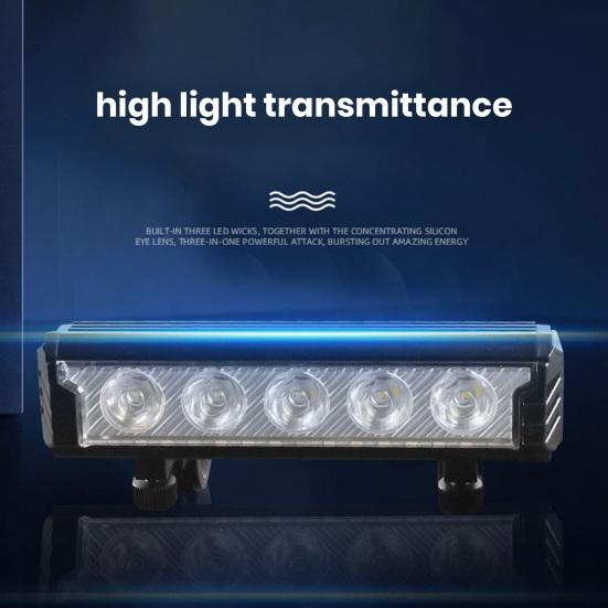 Bicycle Light USB Rechargeable Bike Light Waterproof Aluminum Alloy Shell Adjustable Brightness Handlebar Light for Outdoor