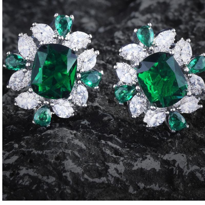 

BELLA BOX Роскошный Papalachau fenda Цвет Изумрудный Королевский Сапфир Набор Украшений Подходит Для Женского Банкета И Вечеринки Высококлассные Украшения No.3 зелёный