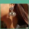 Earrings Chic Alloy With Rhinestones And Beads Stylish Devils Eye Design