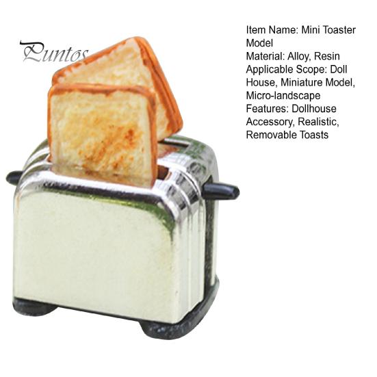 Mini-Toaster Modell 1:12 puppenhaus Zubehör Simulation Miniatur Toaster mit 2 Abnehmbare Toasts für Küche Szene
