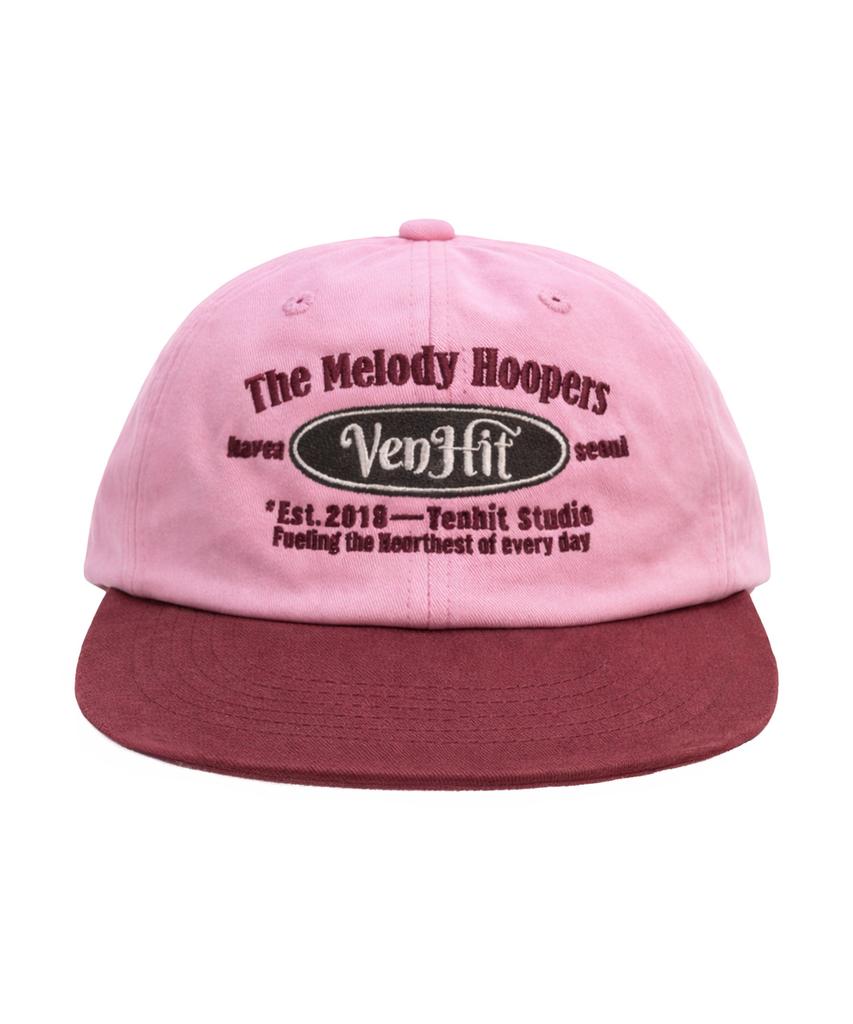 VENHIT Melody Hoopers Color Block Flat Brim Cap_Pink Burgundy