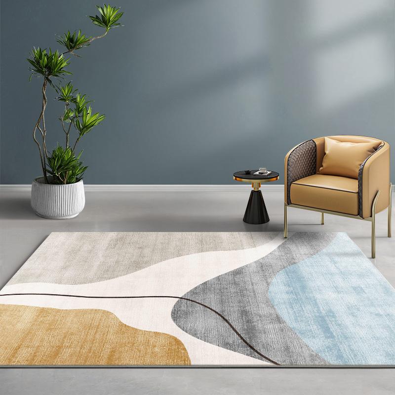 

Коврик для зоны Роскошный Минималистичный Геометрический узор Спальня Пол Ультрамягкий Утолщенный Нескользящий Домашний коврик Легко чистить Противоскользящие Ковры в богемном стиле 80*120CM