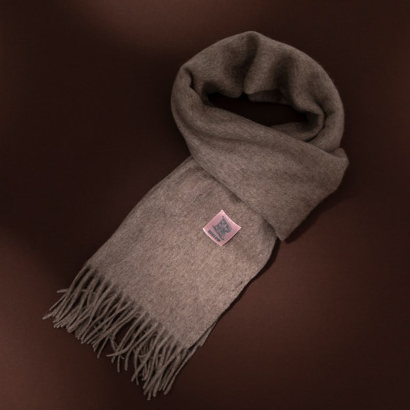 RECLOW RECLOW LAND 100% Cashmere Muffler Brown