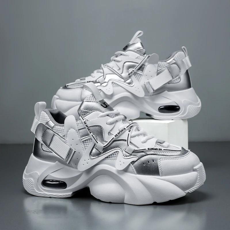 

Мужские повседневные кроссовки для улицы, дизайнерские, на толстой подошве, обувь для ходьбы, дышащие спортивные туфли, легкие, противоскользящие, спортивная обувь 39