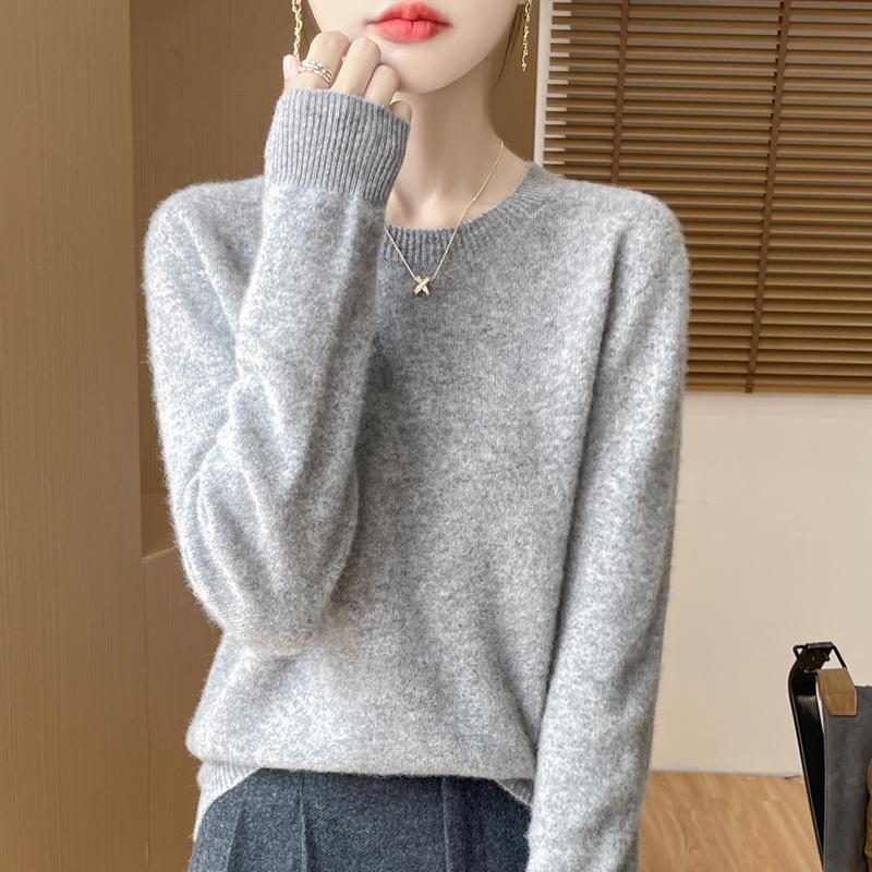 Women's Cashmere Sweater Qinghe Cashmere 30% Cashmere 70% Wool Autumn and Winter Pullover Warm and Fashionable