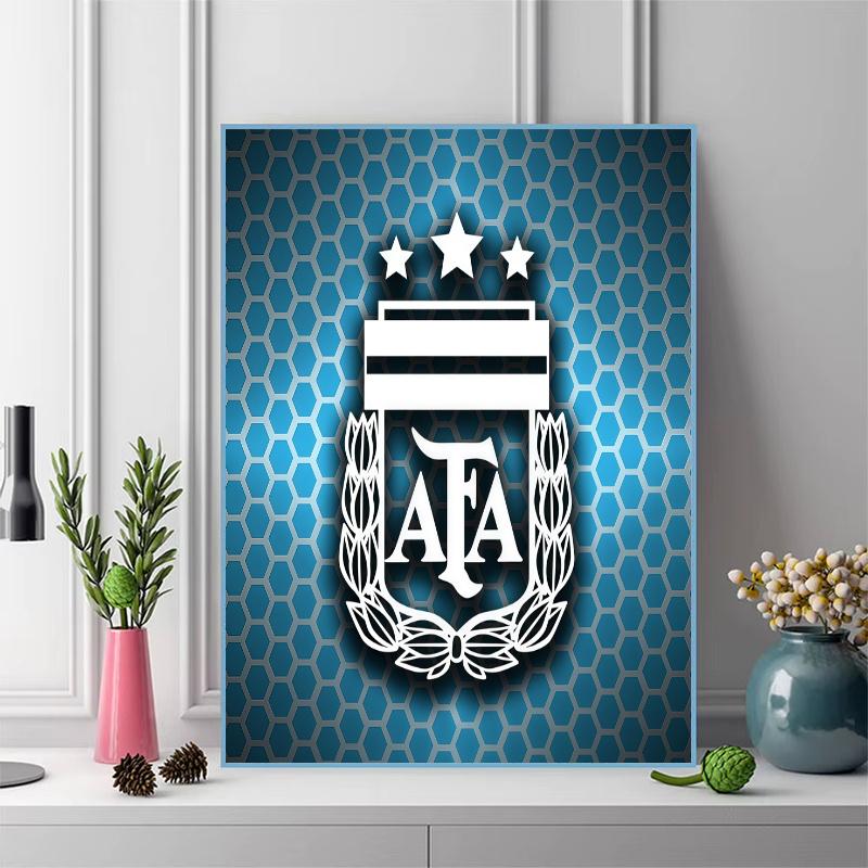 Argentina football logo Pattern 3pcs 100% Round Full Drill 5D DIY Diamond Painting Embroidery Cross Stitch Rhinestone Décor