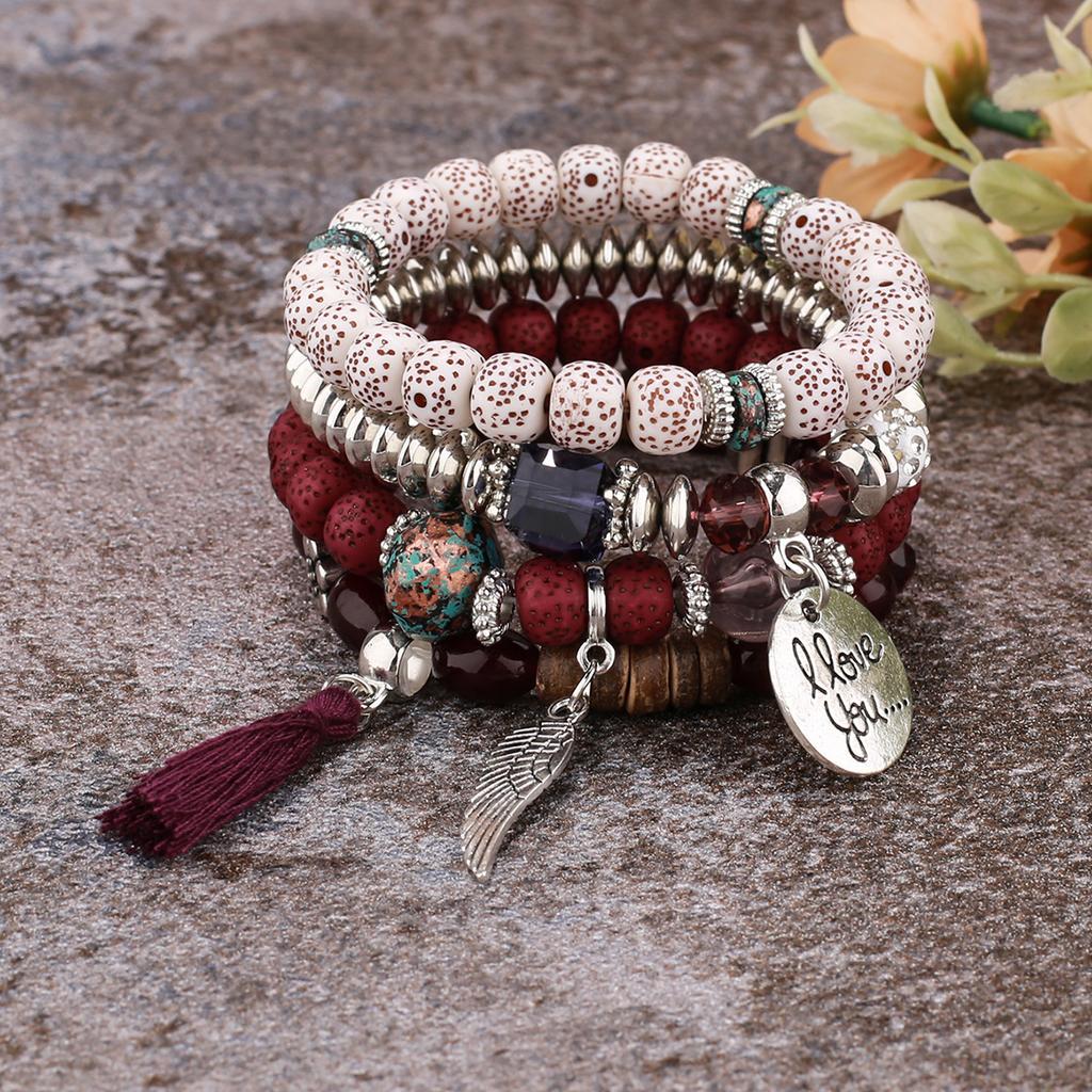 Bohemia-Style  Beads Bracelet Women Bangle Jewelry Party Gift