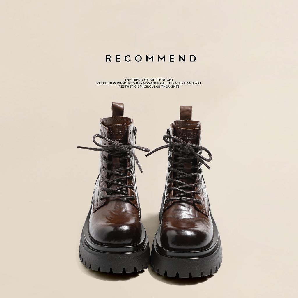 [Fanfna] Martin Boots Damen 2025 Neu Herbst und Winter Britischer Stil Explosion Erhöht Dicksohlig Vielseitig Skinny Kurze Stiefel