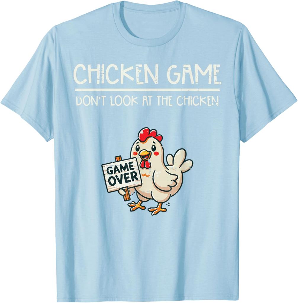 Hahnenspiel Nicht den Hahn ansehen Lustiges Grafik-T-Shirt Lässiges Baumwoll-T-Shirt für Männer Frauen