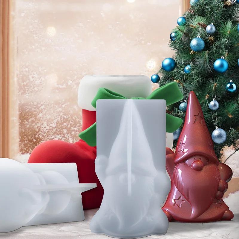 DIY Crystal Epoxy Mold Santa Claus Snowman Candle Silicone Molds Soap Christmas Gifts Candle Making DIY Set Home Decoration New