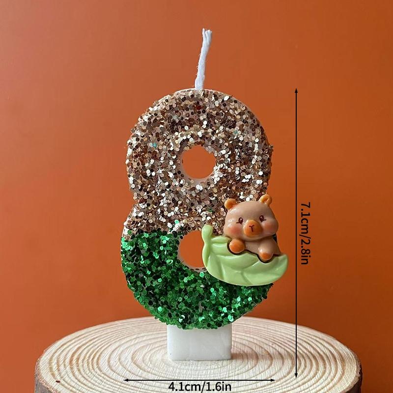 Kawaii Digital Candle Capybara Candle 0-9 Number Birthday Cake Topper Decoration Kapibala Cake Insert for Birthday Baby Shower