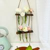 Ins Hydroponic Test Tube Vase Series Wall Mounted Wooden Frame Hydroponics Decorative Container Home Decoration Party Gift Vase