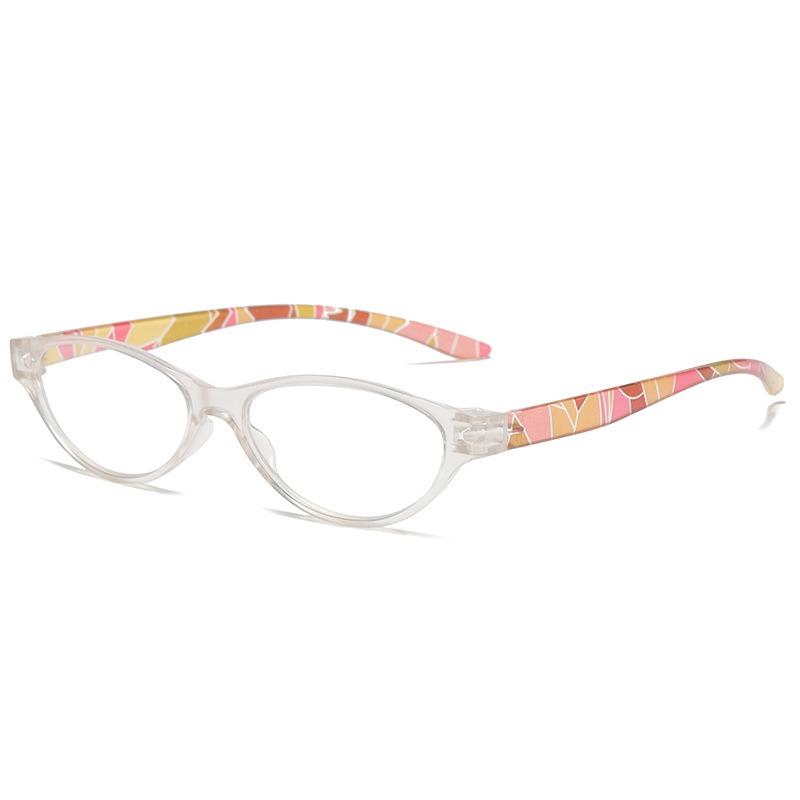 Fashion Transparent Frame Flower Legs Cat-Eye Anti Blue Light Reading Glasses Men Women FULL Frame High Definition Presbyopia Eyeglasses