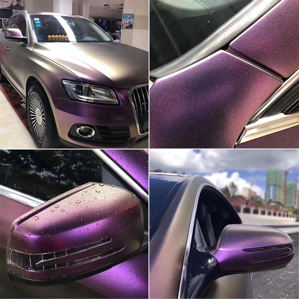 Purple to Copper Matte Metallic Chameleon Vinyl Wrap Color Change DIY Vehicle Vinyl Film, 59.84'' x 11.8''